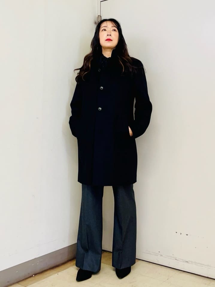TAKEO KIKUCHIの【ウールカシミヤブレンド】ビーバー調 スタンドカラー コートを使ったコーディネートを紹介します。｜Rakuten Fashion(楽天ファッション／旧楽天ブランドアベニュー)5036324