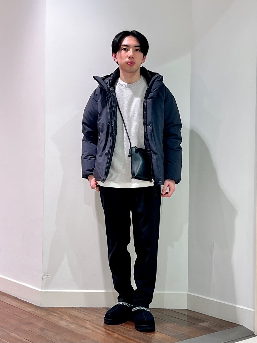 BEAUTY&YOUTH 小松マテーレ ダウンジャケット ネイビー フード付き