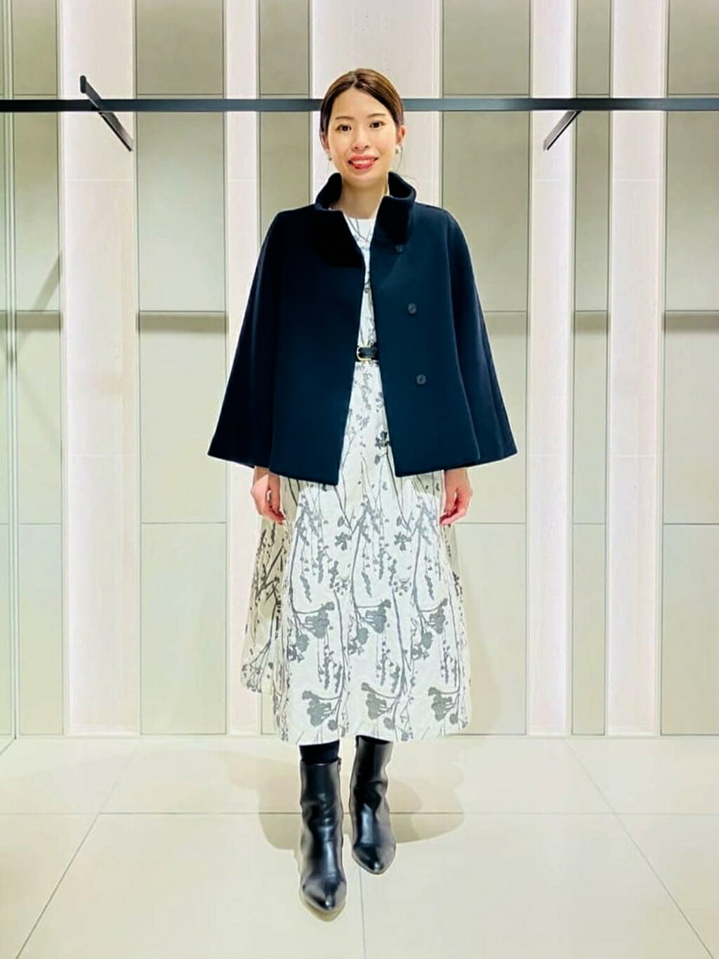 ANAYI | シルエットフラワージャガードタック ワンピース | Rakuten