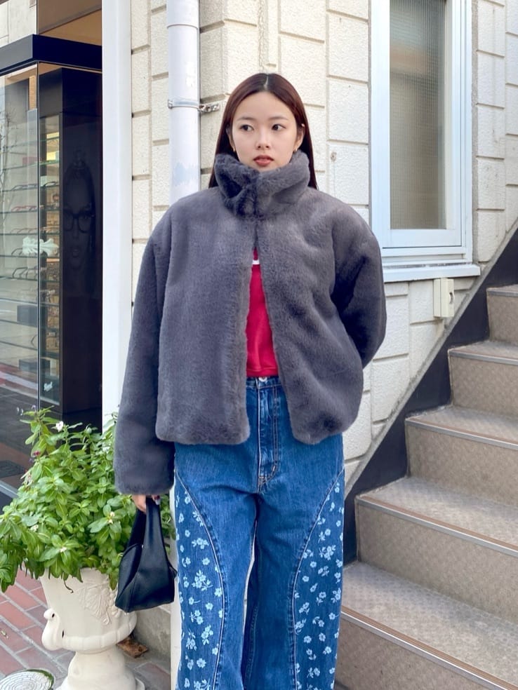 moussy | FAUX FUR スタンドカラージャケット | Rakuten Fashion(楽天