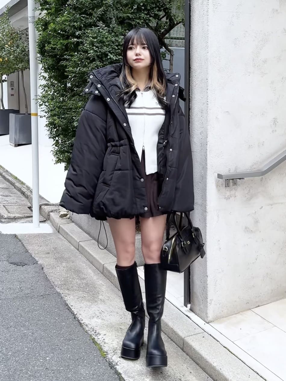 one after another NICE CLAUPの【人気アウター】ロングフェイクダウン 