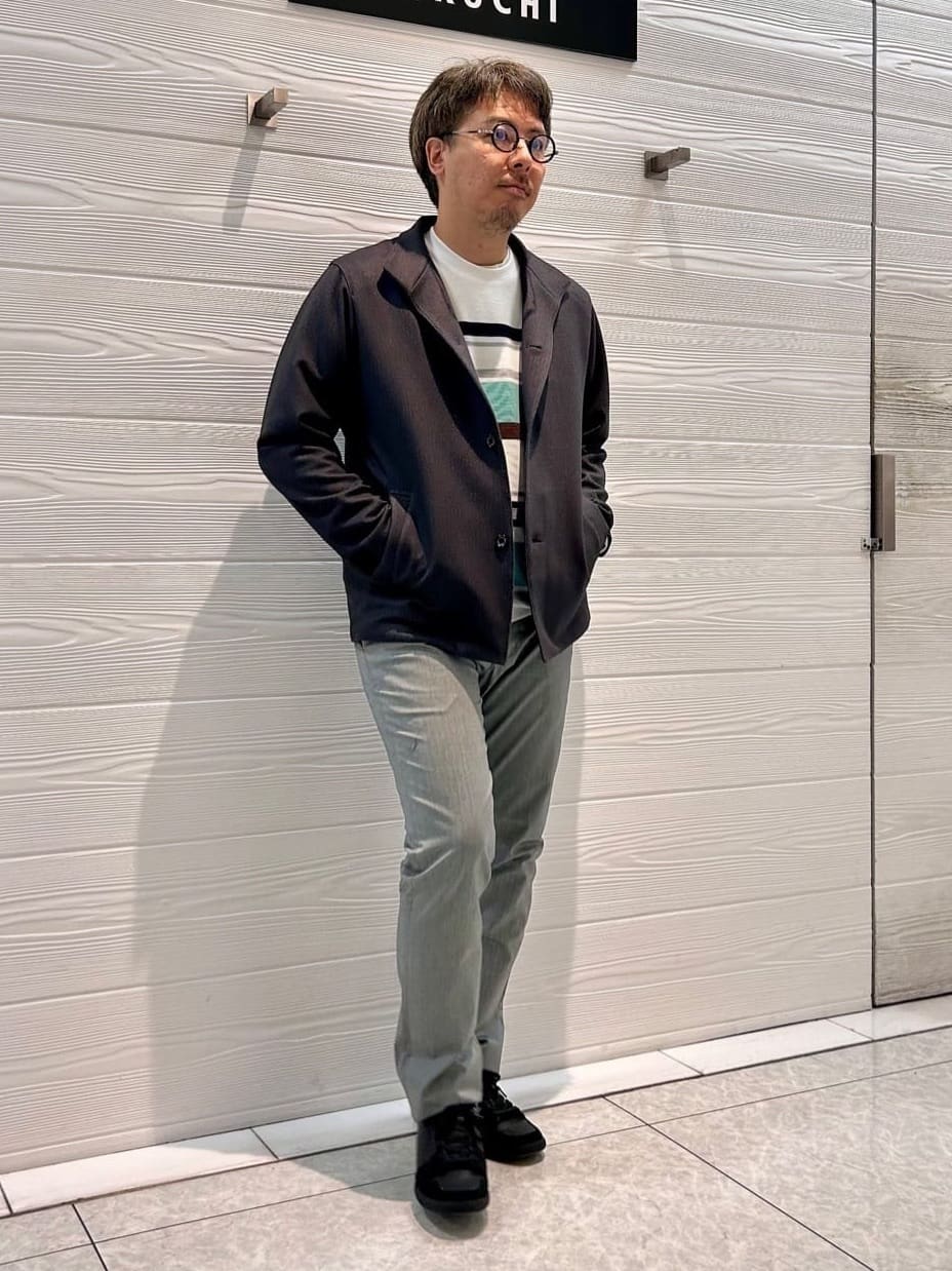 TAKEO KIKUCHIのリップルパネルボーダーカットソーを使ったコーディネートを紹介します。｜Rakuten Fashion(楽天ファッション／旧楽天ブランドアベニュー)5069612