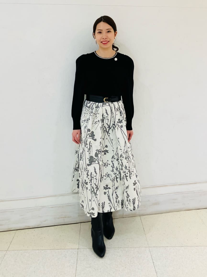 ANAYI | シルエットフラワージャガードタックスカート | Rakuten