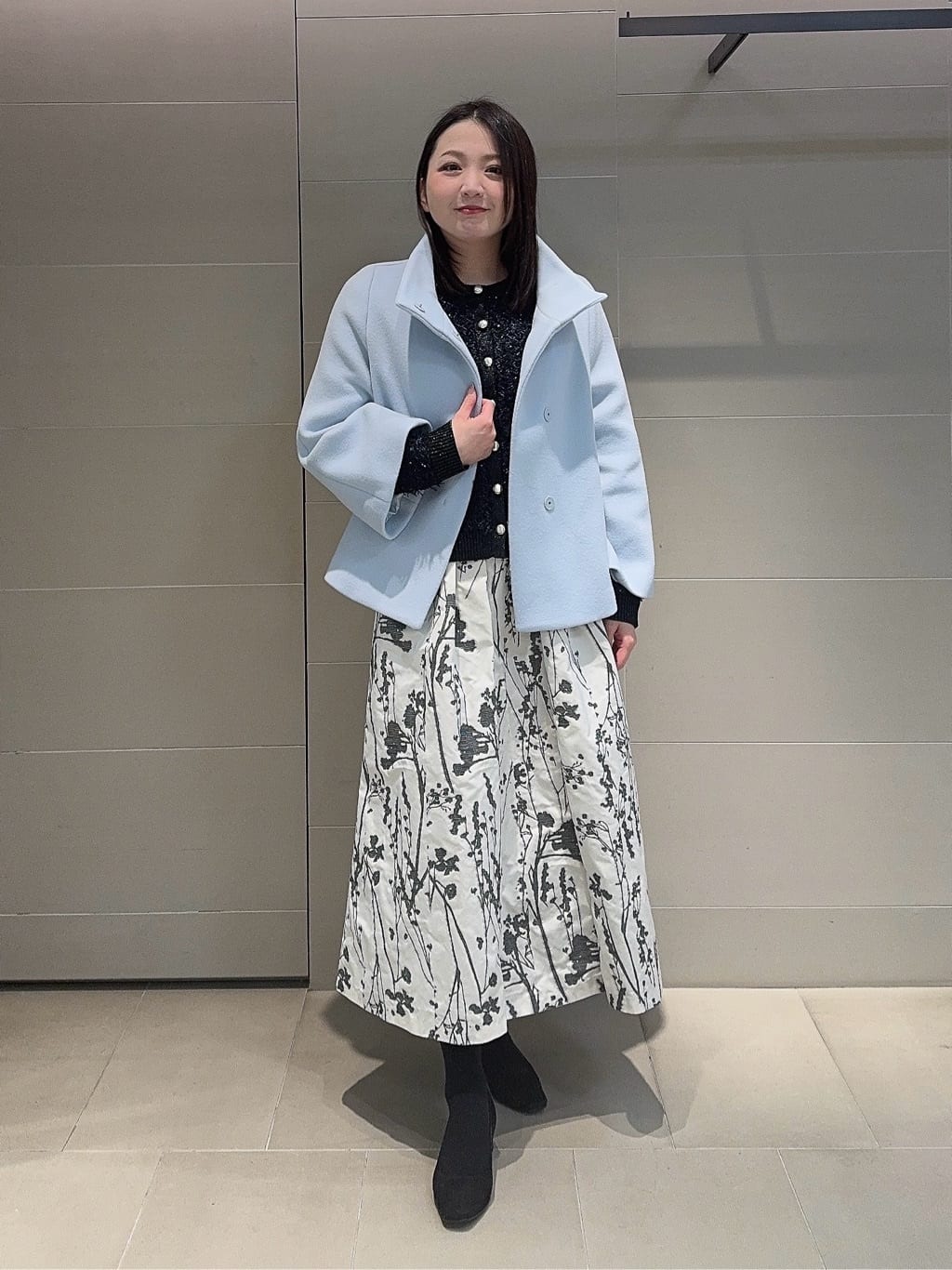 ANAYI | シルエットフラワージャガードタックスカート | Rakuten