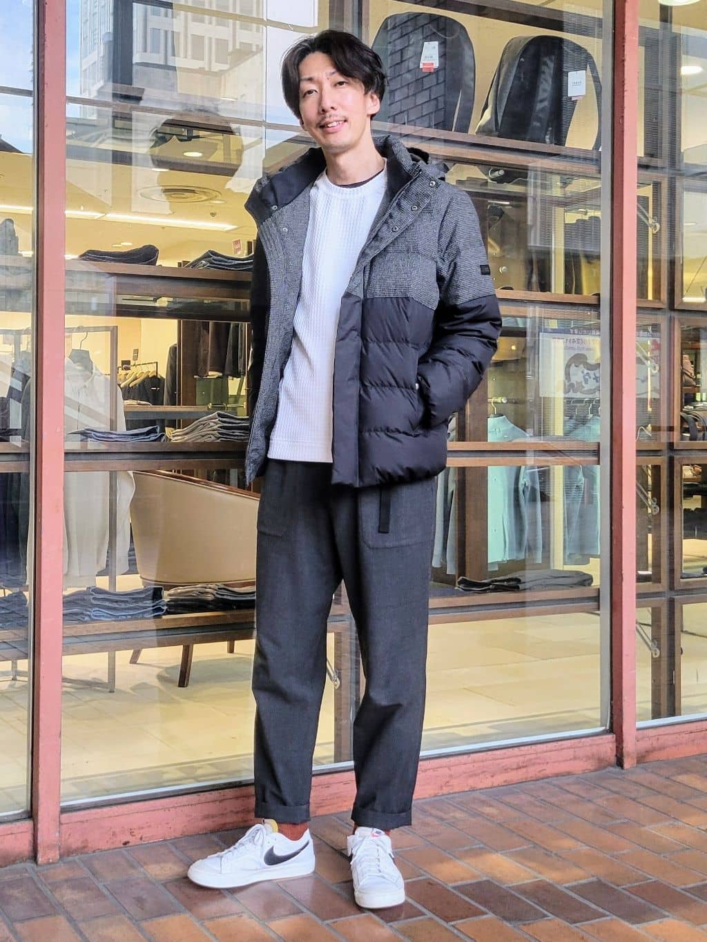 TAKEO KIKUCHIの【735フィルパワー】コンビ ダウンブルゾンを使ったコーディネートを紹介します。｜Rakuten Fashion(楽天ファッション／旧楽天ブランドアベニュー)5121149