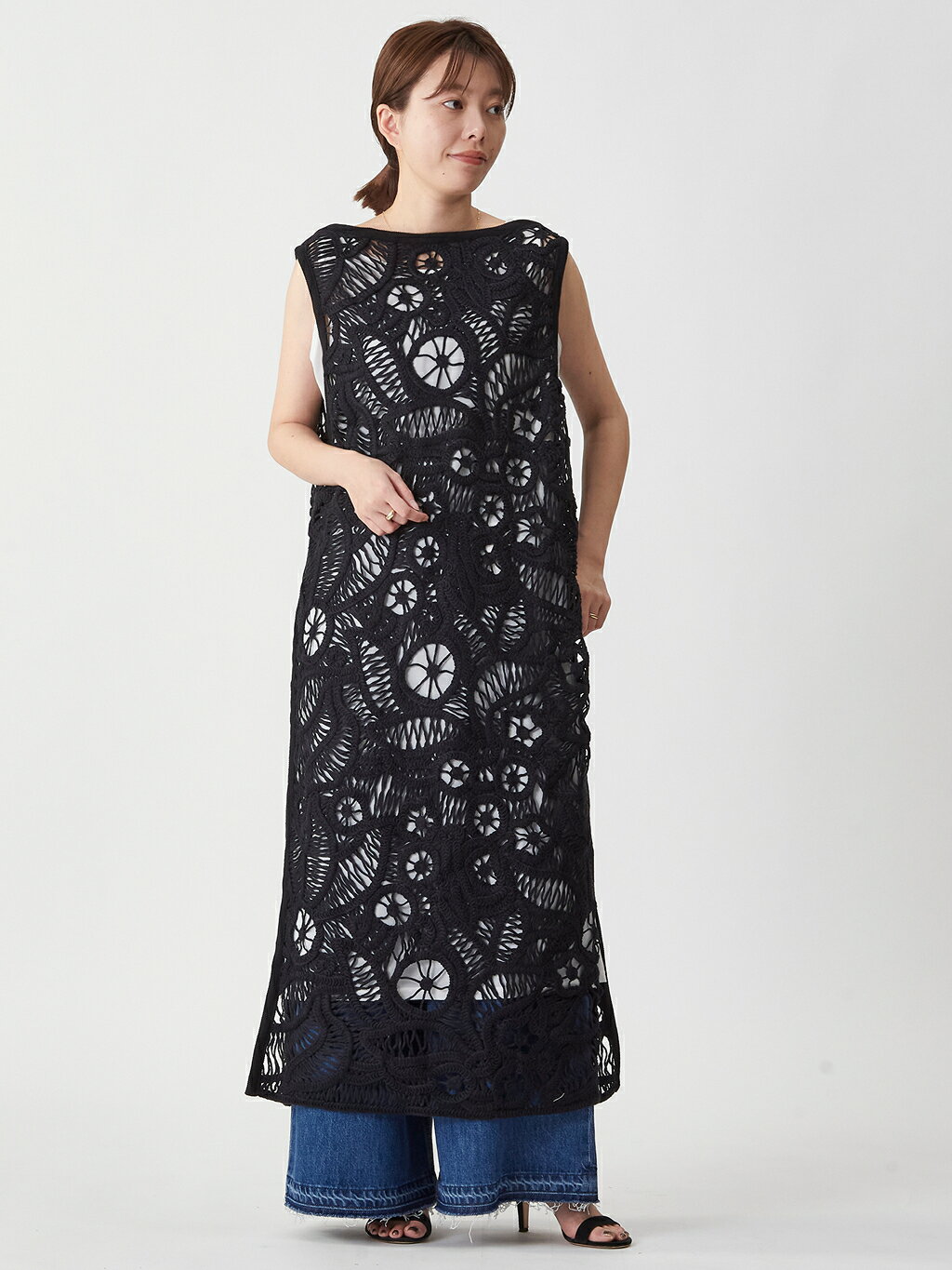 1er Arrondissementの<near.nippon (ニアー ニッポン)>コード刺繍ワンピース (アンダードレス付き)を使ったコーディネートを紹介します。｜Rakuten Fashion(楽天ファッション／旧楽天ブランドアベニュー)5126489