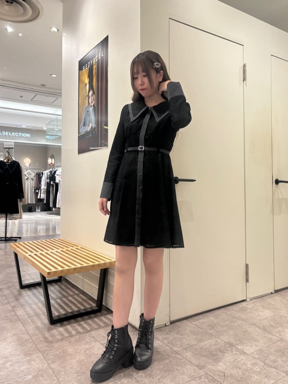 REDYAZELのビッグカラーレースミニワンピースを使ったコーディネートを紹介します。｜Rakuten Fashion(楽天ファッション／旧楽天ブランドアベニュー)5133290