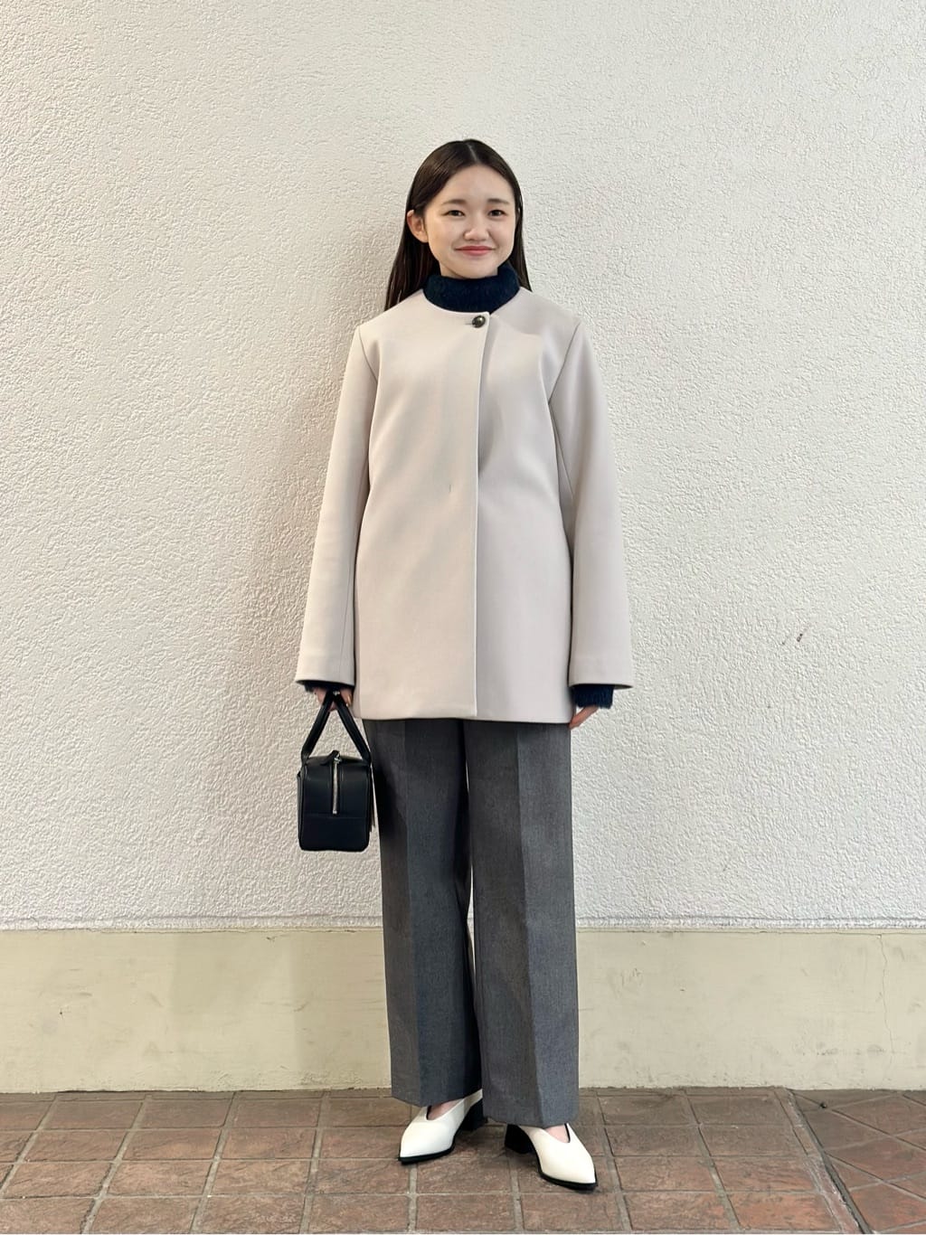 UNITED ARROWS LTD. OUTLETのツイードライク メランジ ワイドパンツ -ハンドウォッシャブル- を使ったコーディネート ...