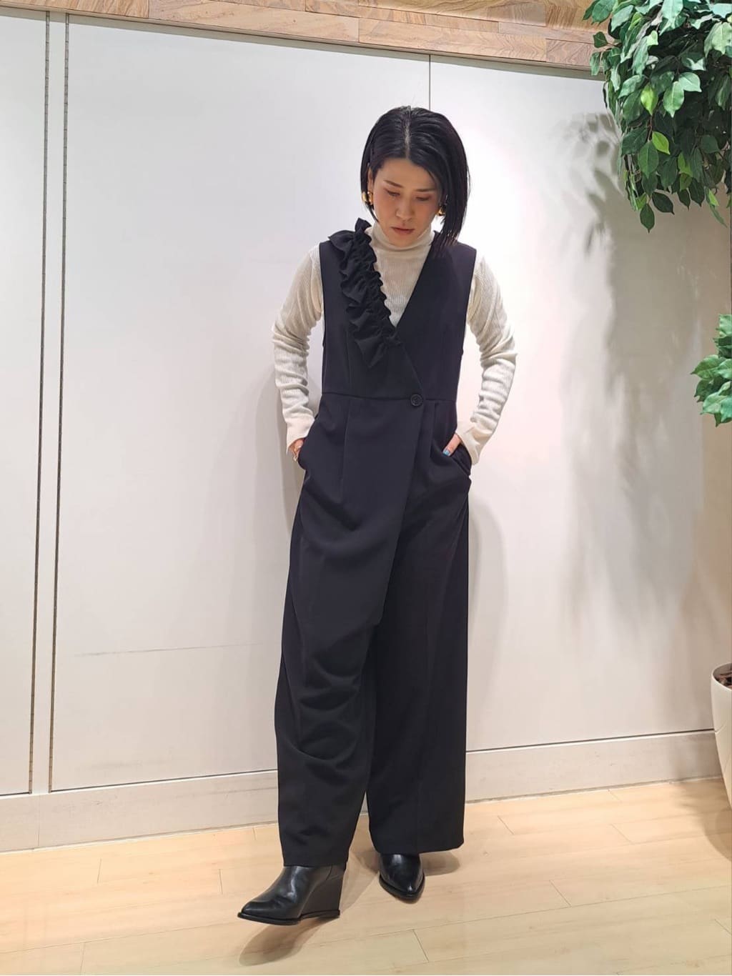 Vin | アシンメトリーフリルオールインワン | Rakuten Fashion(楽天