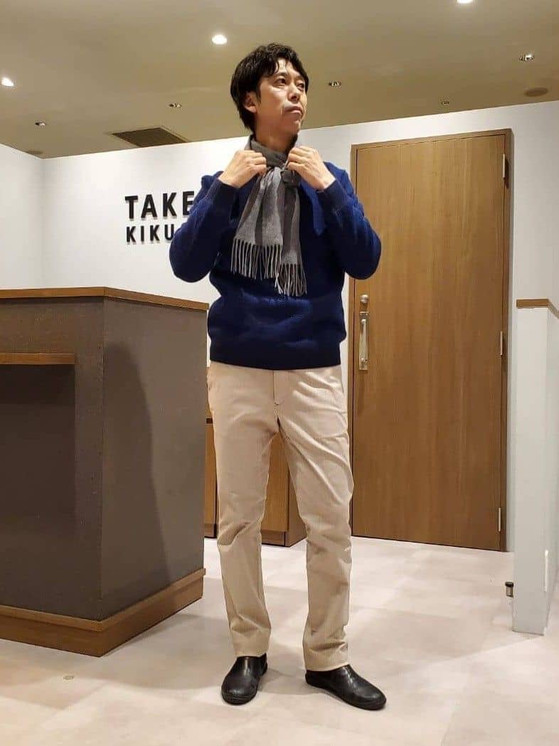 TAKEO KIKUCHIの【Made in JAPAN】播州織 ヘリンボン ストレート パンツを使ったコーディネートを紹介します。｜Rakuten Fashion(楽天ファッション／旧楽天ブランドアベニュー)5152996