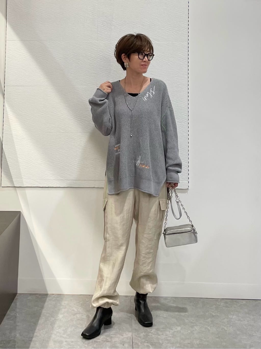 Vinのレター刺繍ニットプルオーバーを使ったコーディネートを紹介します。｜Rakuten Fashion(楽天ファッション／旧楽天ブランドアベニュー)5161771