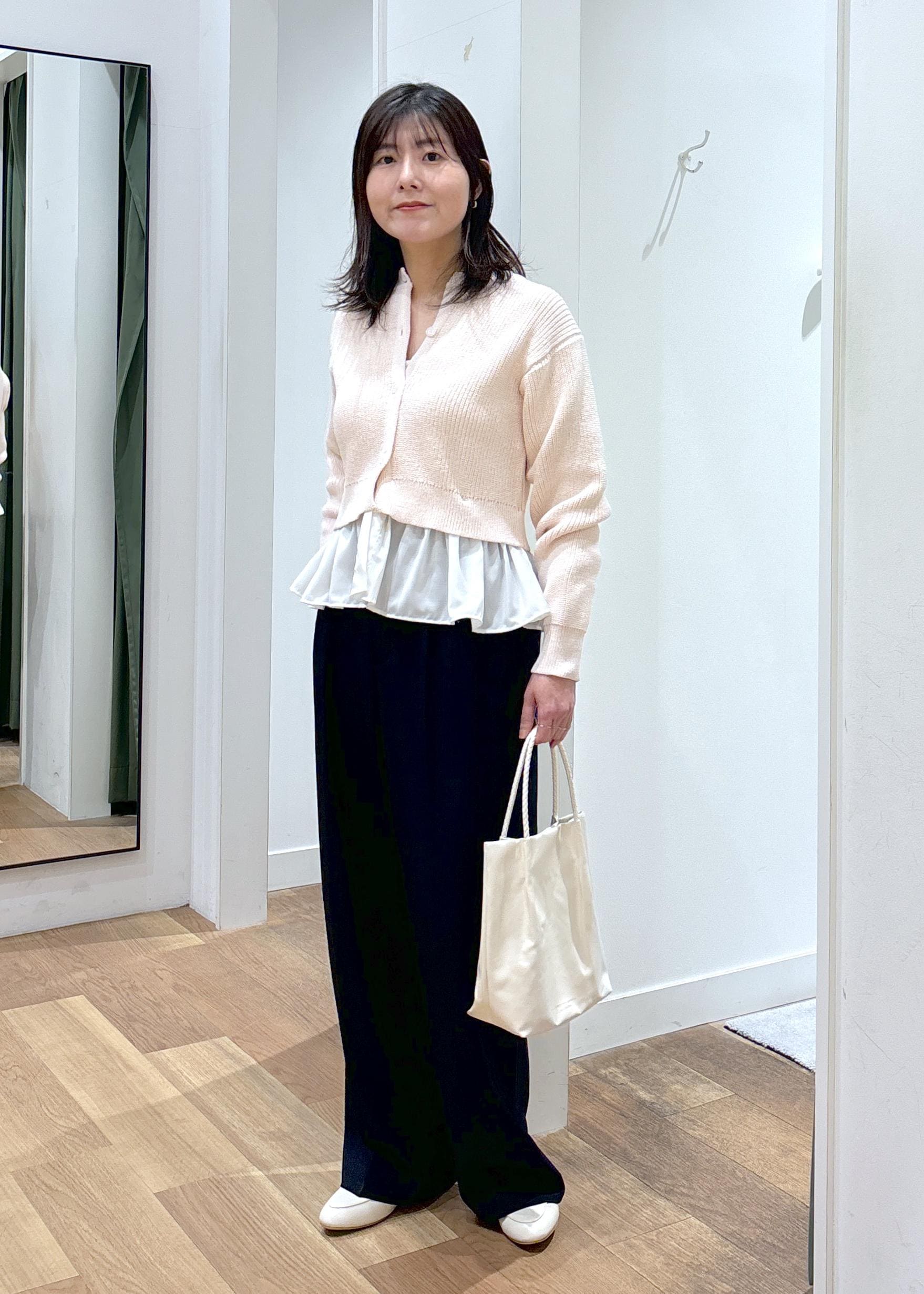 ROPE' PICNICの布帛使いショート丈カーディガンを使ったコーディネートを紹介します。｜Rakuten Fashion(楽天ファッション／旧楽天ブランドアベニュー)5240420