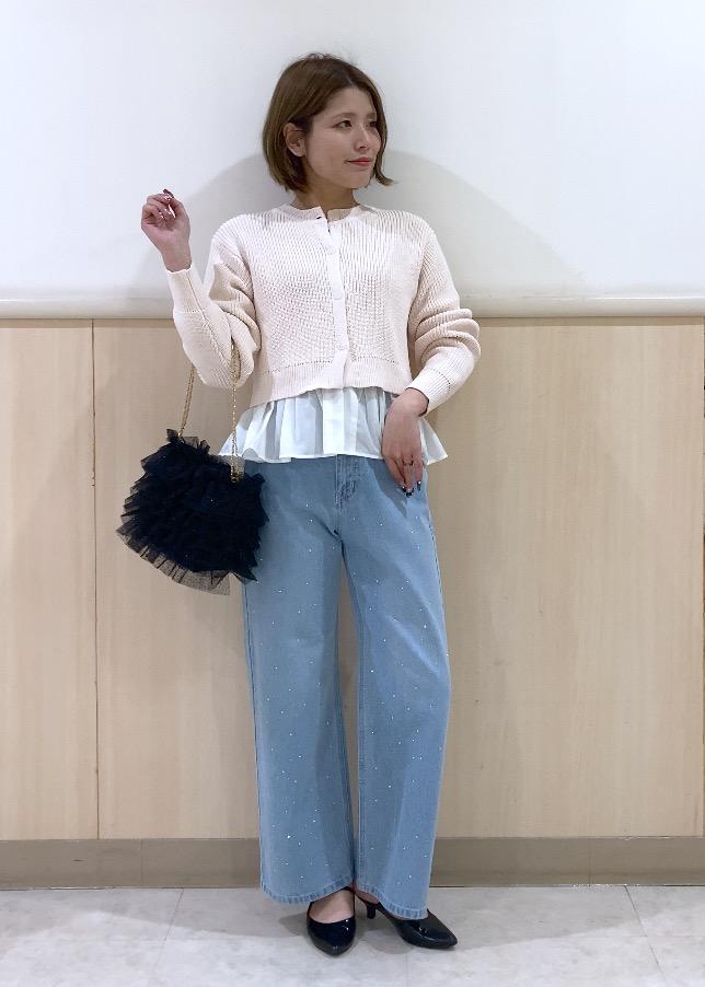 ROPE' PICNICの布帛使いショート丈カーディガンを使ったコーディネートを紹介します。｜Rakuten Fashion(楽天ファッション／旧楽天ブランドアベニュー)5240552