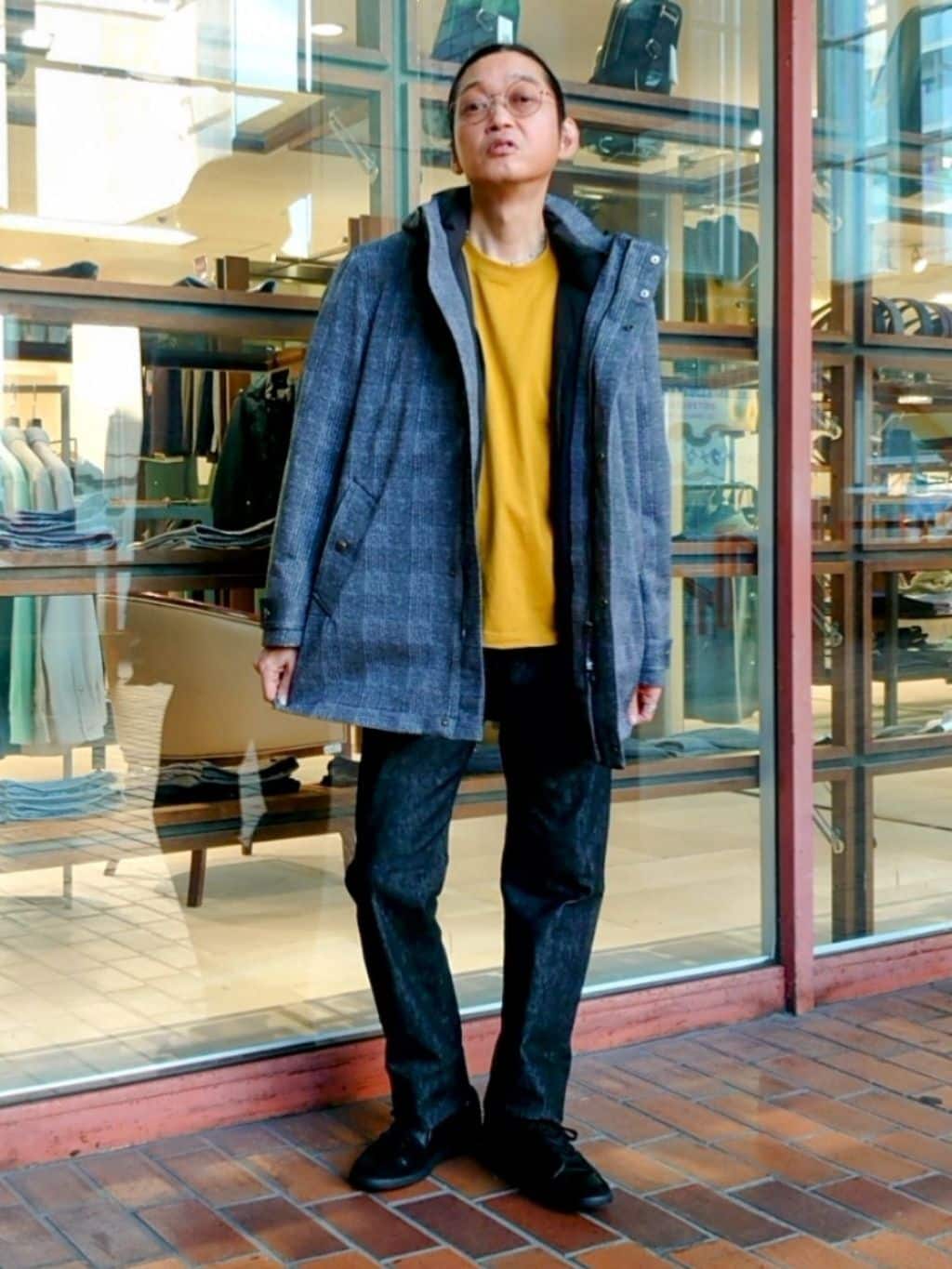 TAKEO KIKUCHIの【3WAY】ジャカード グレンチェック ダウンライナー ブルゾンを使ったコーディネートを紹介します。｜Rakuten Fashion(楽天ファッション／旧楽天ブランドアベニュー)5190451