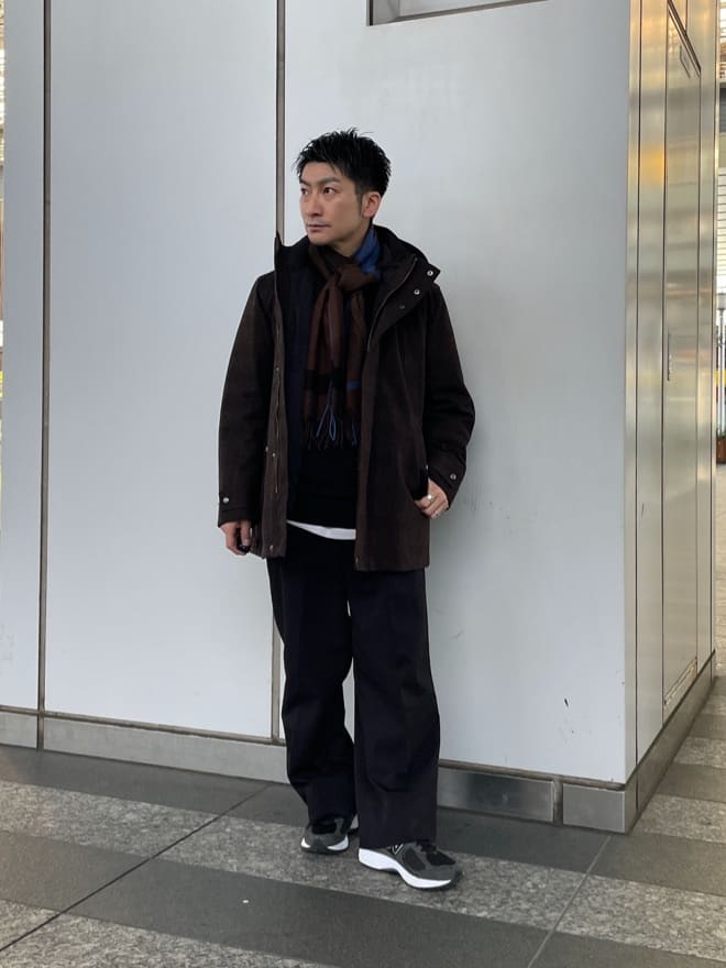 TAKEO KIKUCHIの【ジャケット対応】テーラードネック プルオーバー ニットを使ったコーディネートを紹介します。｜Rakuten Fashion(楽天ファッション／旧楽天ブランドアベニュー)5205494