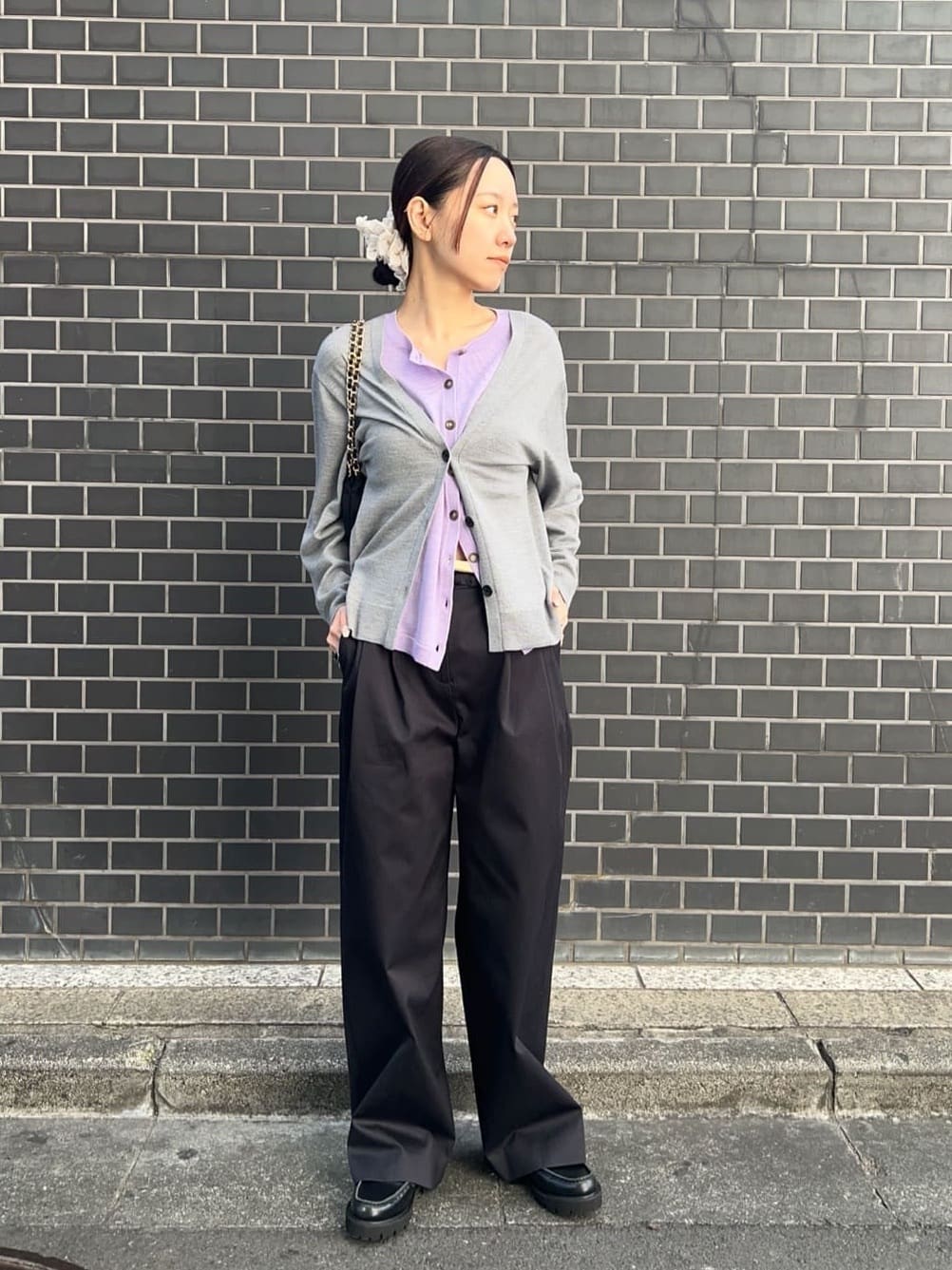 最終値下❗️attisession ベルト2タックストレートパンツ　ネイビー36 ATTISESSION＞ベルト 2タック ストレート パンツ 3