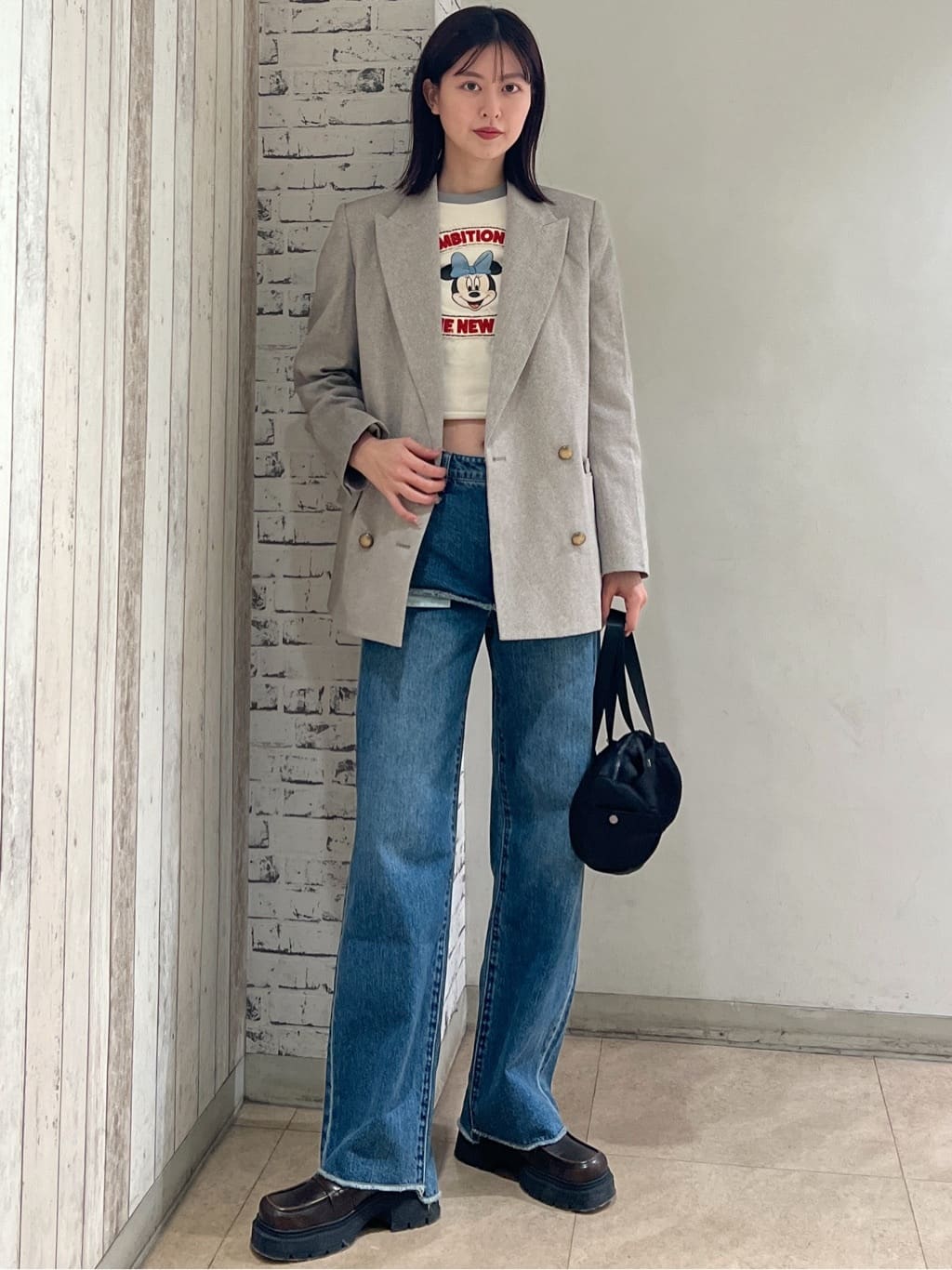 moussyのMD PATCHED ラグランTシャツ / MINNIEを使ったコーディネート 