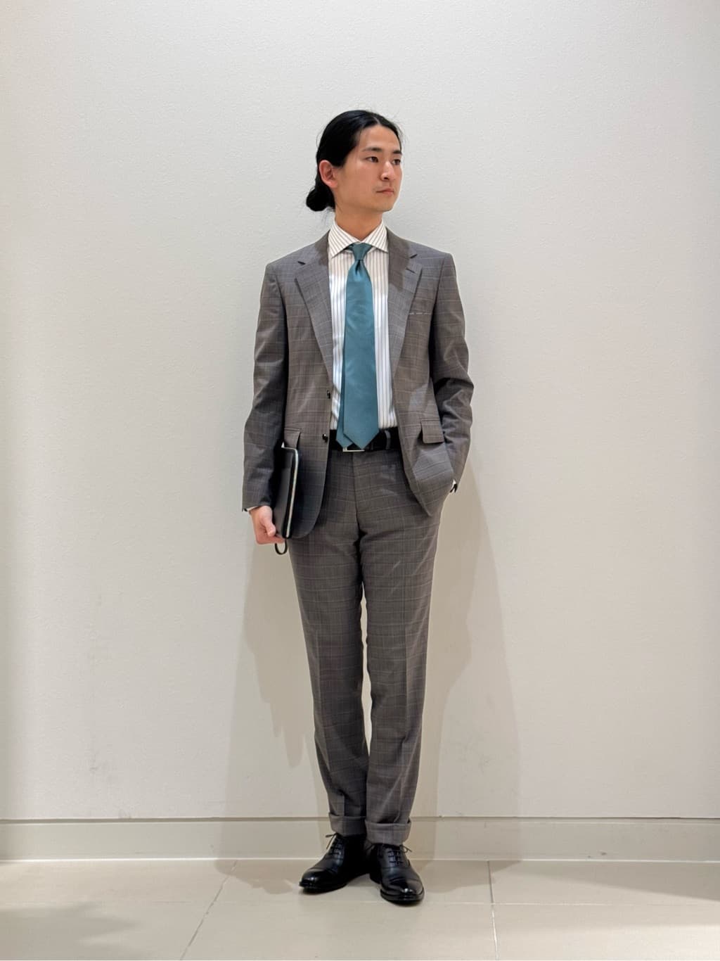 UNITED ARROWSユナイテッドアローズ2釦スーツ上下 グレンチェック46 UNITED ARROWS LTD. OUTLETのグレンチェック 2ボタンスーツ<A DAY IN