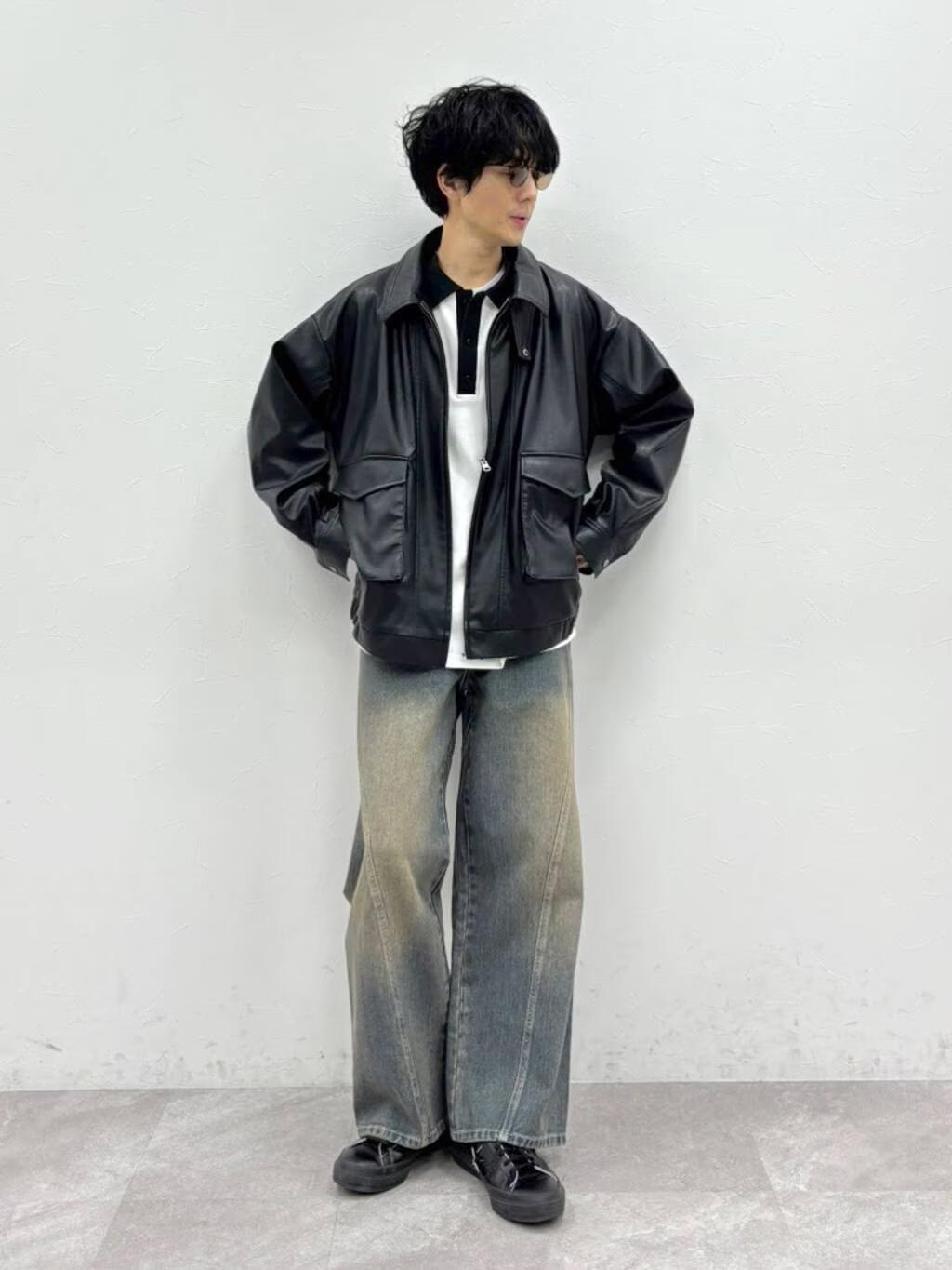 LAKOLEのPUレザージップブルゾンを使ったコーディネートを紹介します。｜Rakuten Fashion(楽天ファッション／旧楽天ブランドアベニュー)5245981