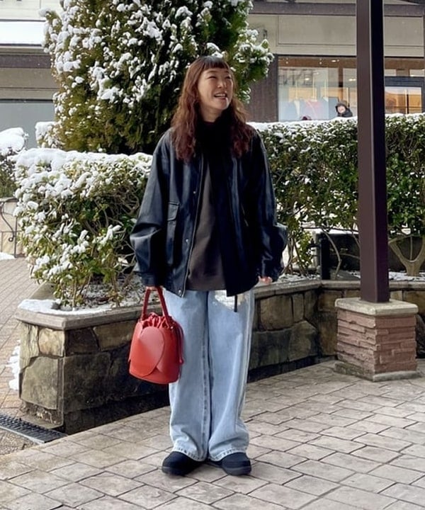 BEAMS HEARTのクラシック フェイクレザー ブルゾンを使ったコーディネートを紹介します。｜Rakuten Fashion(楽天ファッション／旧楽天ブランドアベニュー)5260946