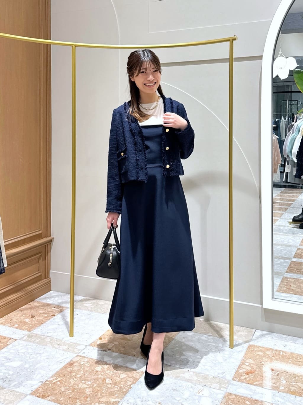 La boutique BonBon ファンシーツイードクロップドジャケット