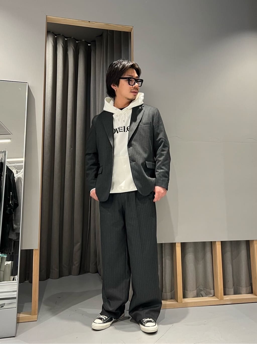 LOVELESSのストライプワイドジャケットを使ったコーディネートを紹介します。｜Rakuten Fashion(楽天ファッション／旧楽天ブランドアベニュー)5277646