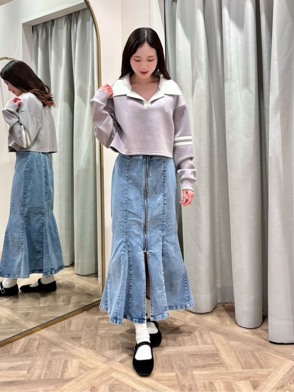 REDYAZELのハート刺繍ラガートップスを使ったコーディネートを紹介します。｜Rakuten Fashion(楽天ファッション／旧楽天ブランドアベニュー)5281767