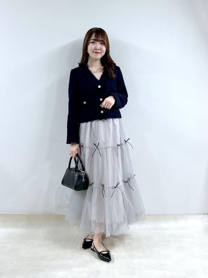 美品 la boutique bonbon ファンシーツイードVネックジャケット La boutique BonBon（ラブティックボンボン）の「ファンシー