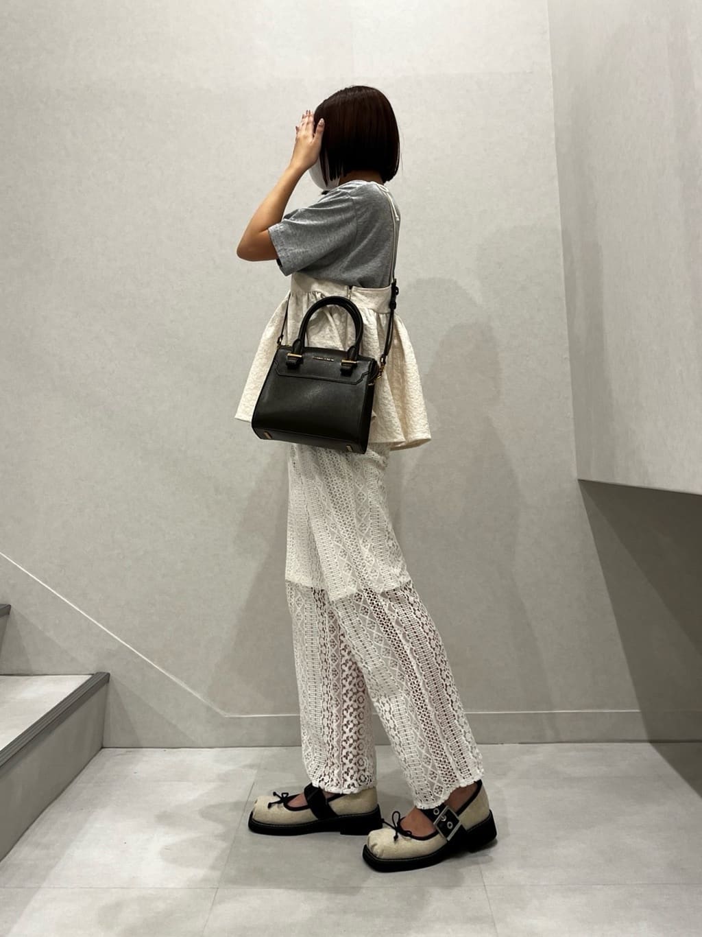 CHARLES & KEITH | スクエアトゥ ボウバックルメリージェーン 【再入荷