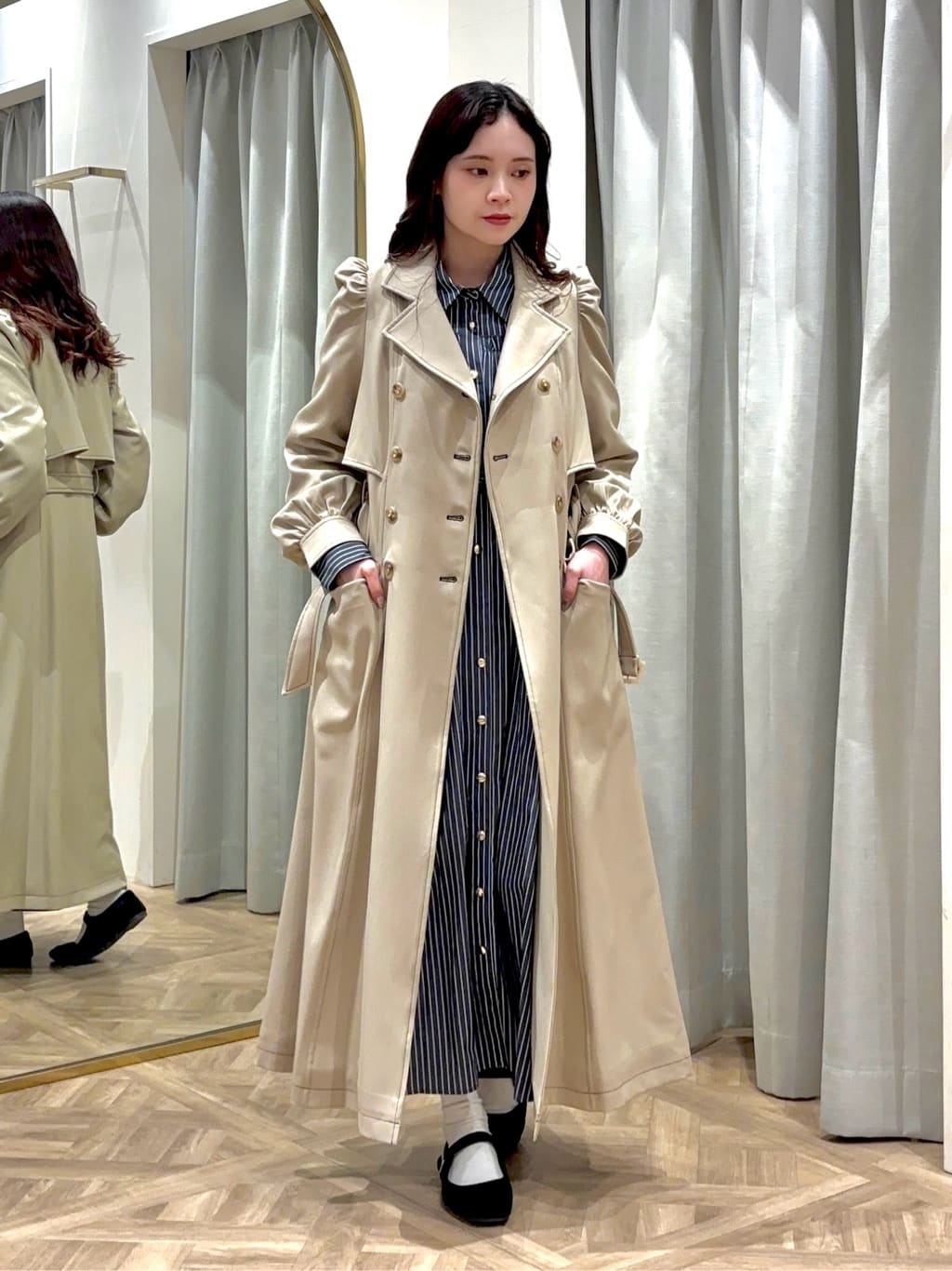 REDYAZEL | パフスリーブロングトレンチコート | Rakuten Fashion(楽天