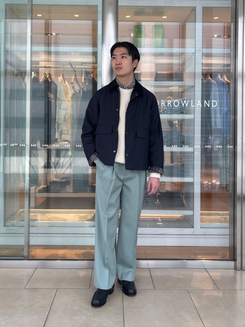 TOMORROWLANDの【別注】Barbour Spey ウール ブルゾンを使った