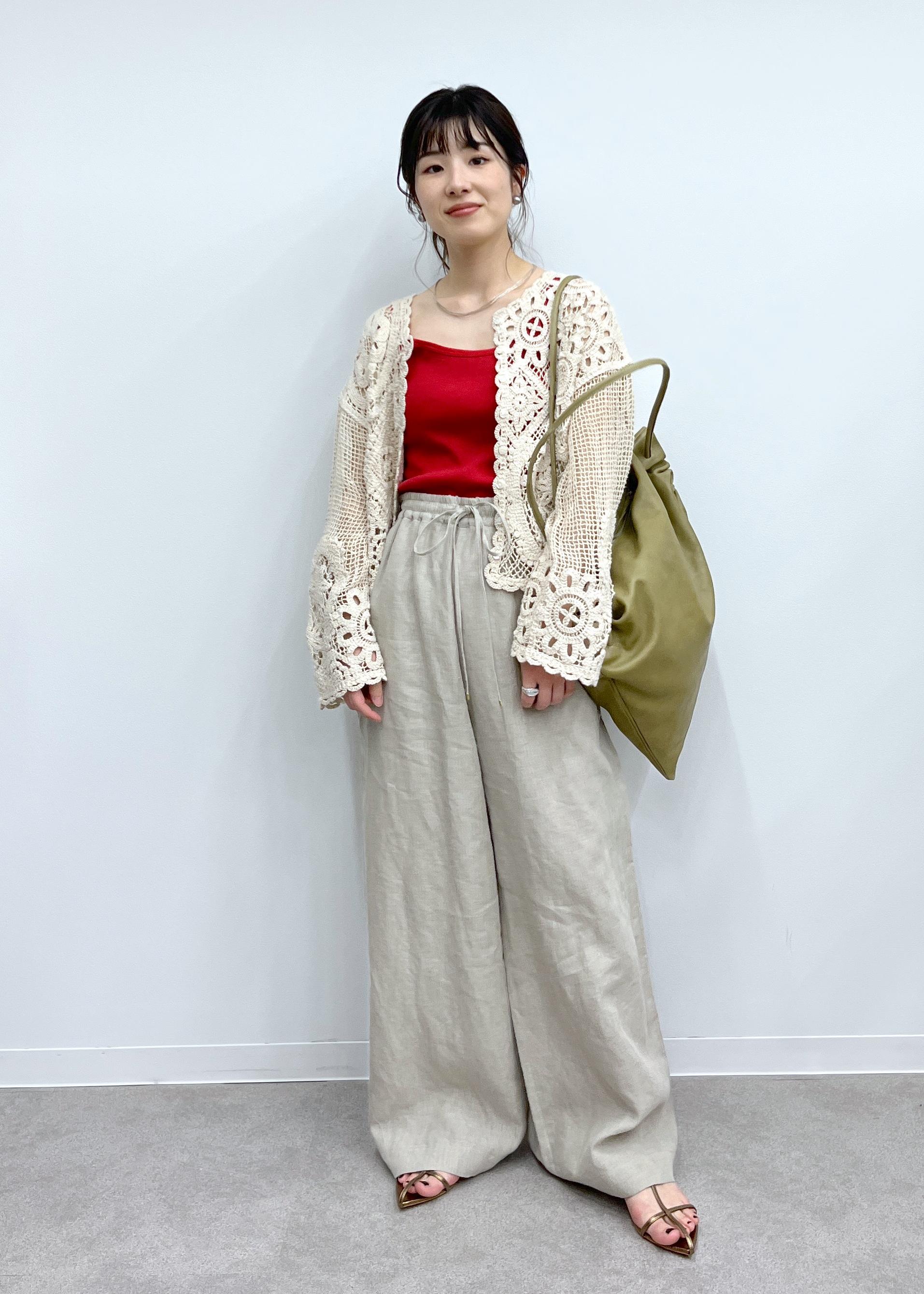 SALON adam et rope'のクロシェニットクロップドカーディガン