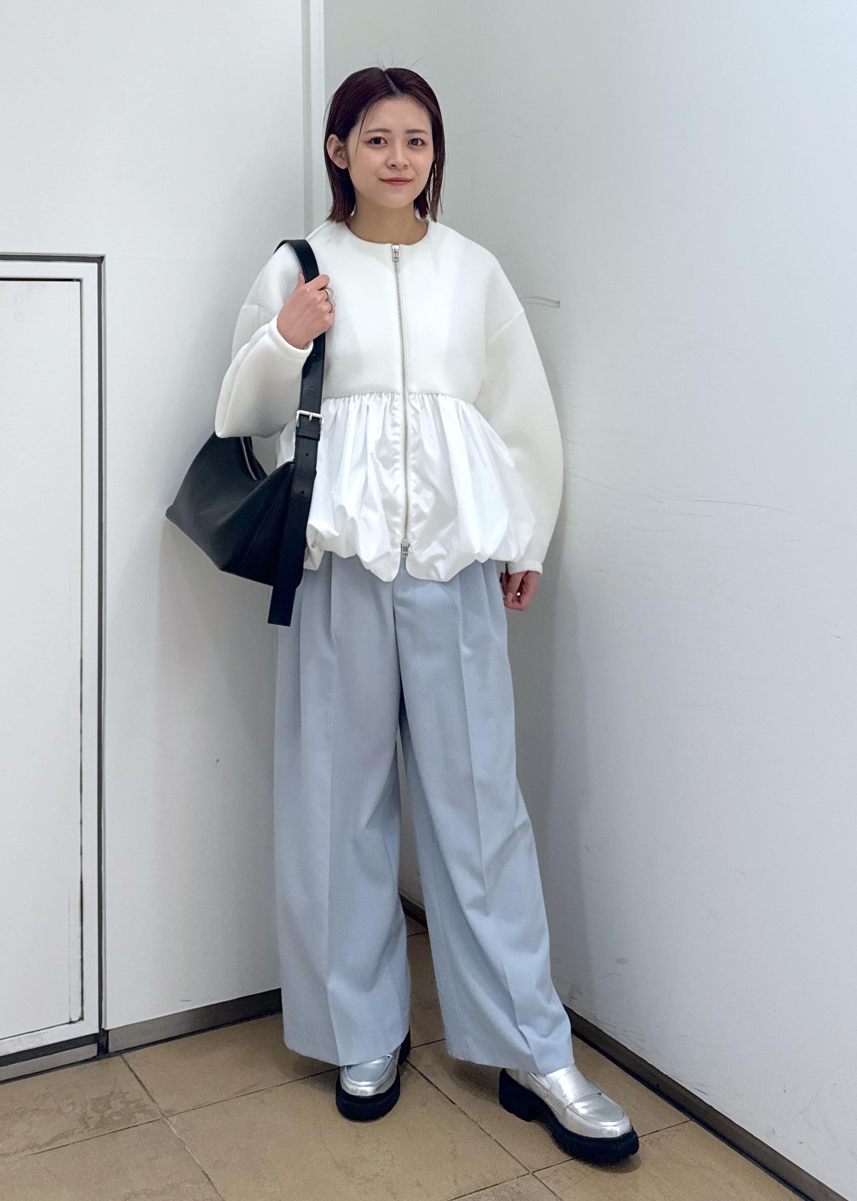 ADAM ET ROPE' | ダンボールタフタペプラムカットソーカーディガン