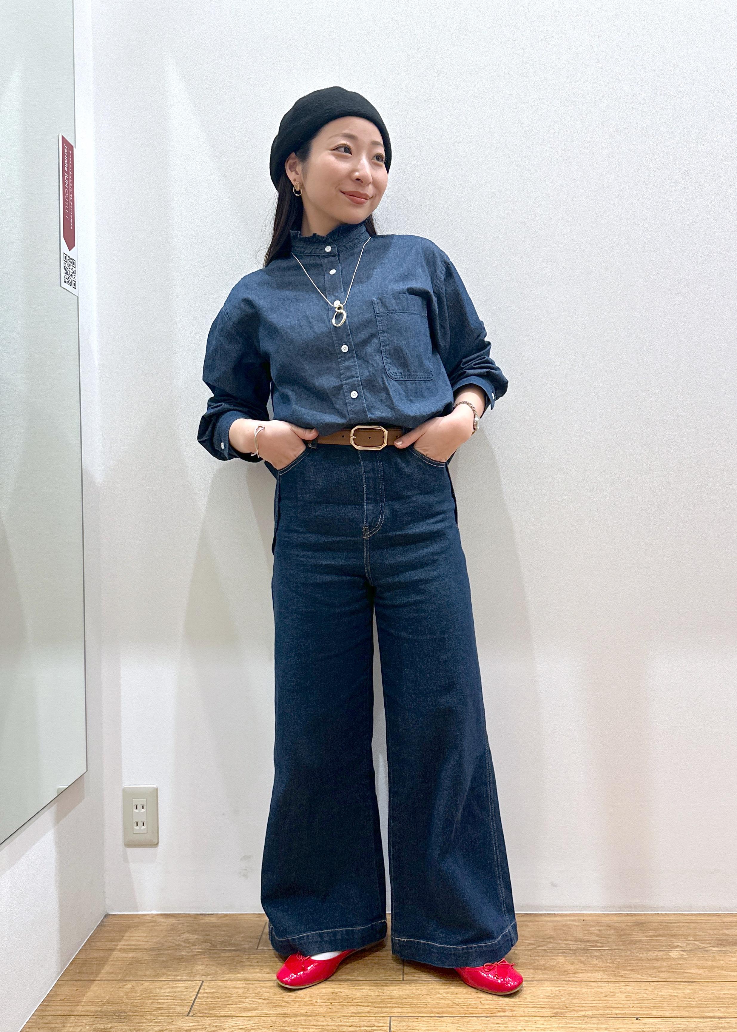 ROPE' PICNICのフリルカラーデニムシャツを使ったコーディネートを紹介します。｜Rakuten Fashion(楽天ファッション／旧楽天ブランドアベニュー)5396418