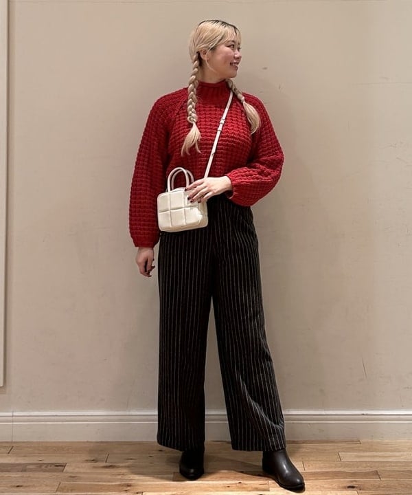 BEAMS HEARTのワッフル編み クロップド プルオーバー(ウォッシャブル)を使ったコーディネートを紹介します。｜Rakuten Fashion(楽天ファッション／旧楽天ブランドアベニュー)5329860