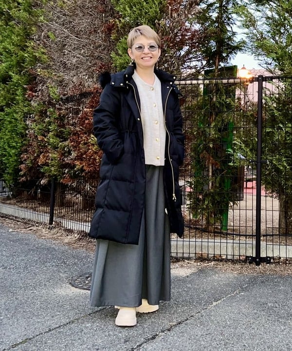 BEAMS HEARTの【手洗い可】ダブルフェイス クルーニット カーディガン 25AW 秋 長袖 レディース 一枚で主役級を使ったコーディネートを紹介します。｜Rakuten Fashion(楽天ファッション／旧楽天ブランドアベニュー)5330058