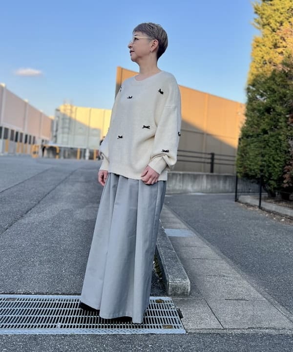 BEAMS HEARTのリボン ニットプルオーバー(手洗い可能)を使ったコーディネートを紹介します。｜Rakuten Fashion(楽天ファッション／旧楽天ブランドアベニュー)5330709