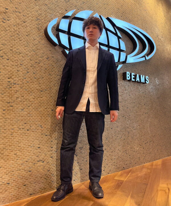 BEAMS HEARTの【セットアップ対応】メランジニット  3ボタンジャケット(S~XL・ストレッチ・サステナブル)を使ったコーディネートを紹介します。｜Rakuten Fashion(楽天ファッション／旧楽天ブランドアベニュー)5331105