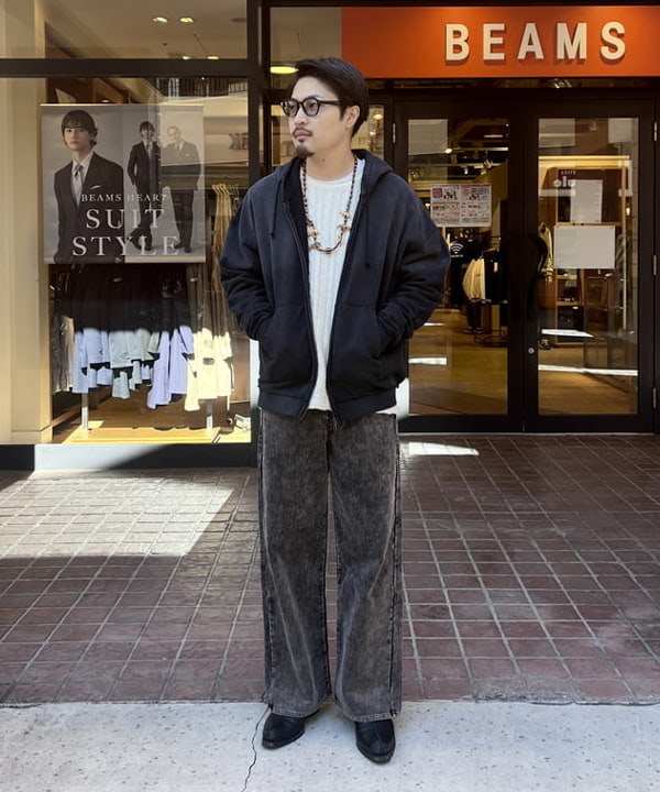 BEAMS HEARTのGMS ワイドストレート  コットンウラケ パンツを使ったコーディネートを紹介します。｜Rakuten Fashion(楽天ファッション／旧楽天ブランドアベニュー)5331511