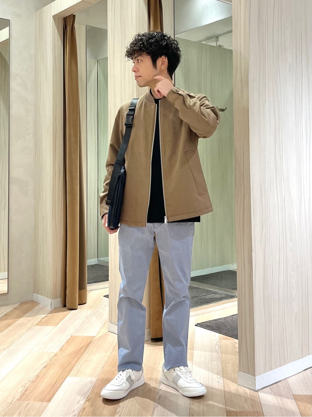 TAKEO KIKUCHIの【多機能/軽羽織】リネンライクカルゼ リブブルゾンを使ったコーディネートを紹介します。｜Rakuten Fashion(楽天ファッション／旧楽天ブランドアベニュー)5351277
