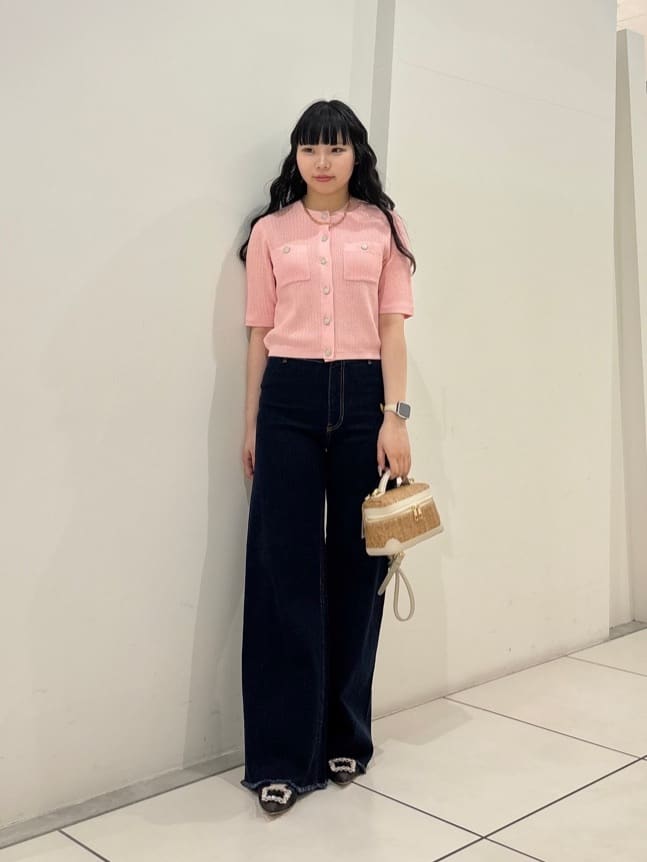 【LOULOU WILLOUGHBY】ポケット付半袖カーディガン LOULOU WILLOUGHBY】ポケット付半袖