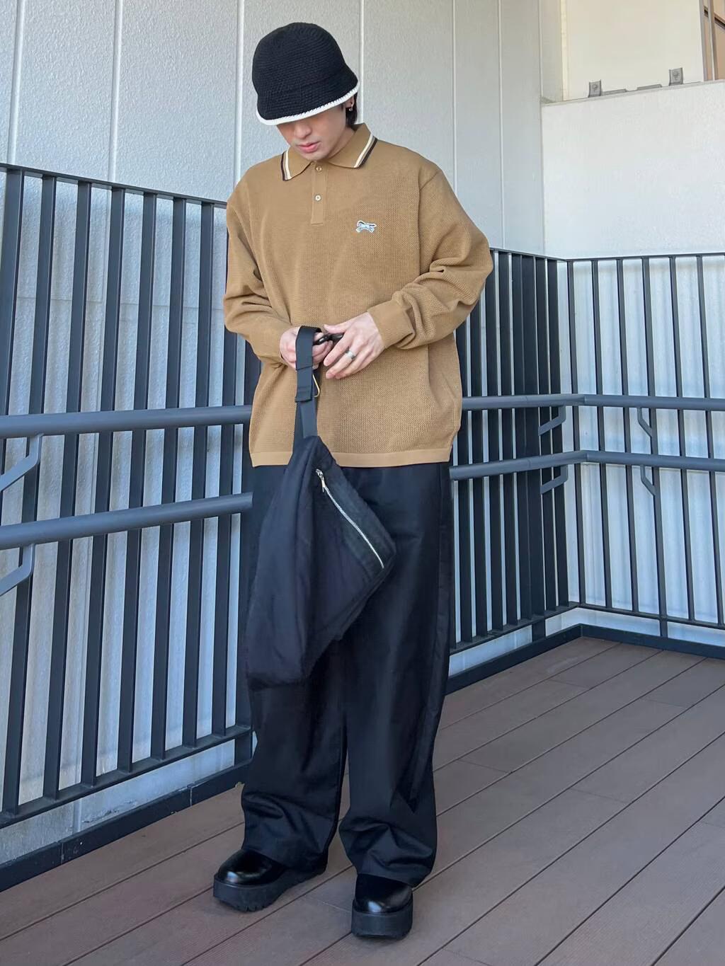 LAKOLEのメッシュワンポイントポロニットを使ったコーディネートを紹介します。｜Rakuten Fashion(楽天ファッション／旧楽天ブランドアベニュー)5372919