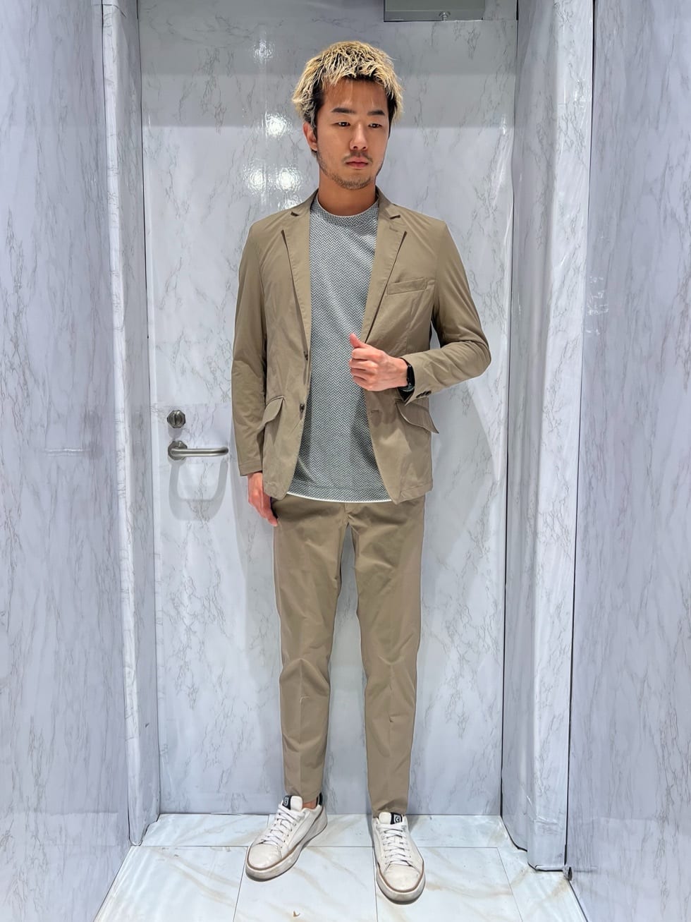 MEN'S BIGI | ハイパーストレッチポリエステルタフタスラックス