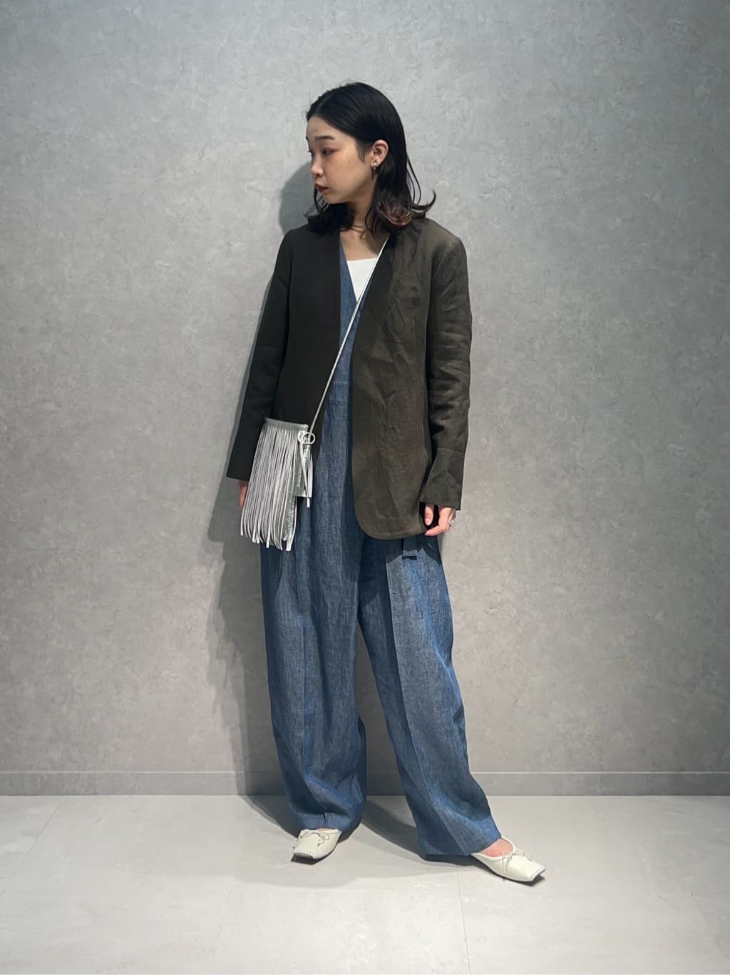 【美品】conte ペーパーノーカラージャケット conte（コンテ）の「＜conte＞ペーパー ノーカラージャケット（ノー