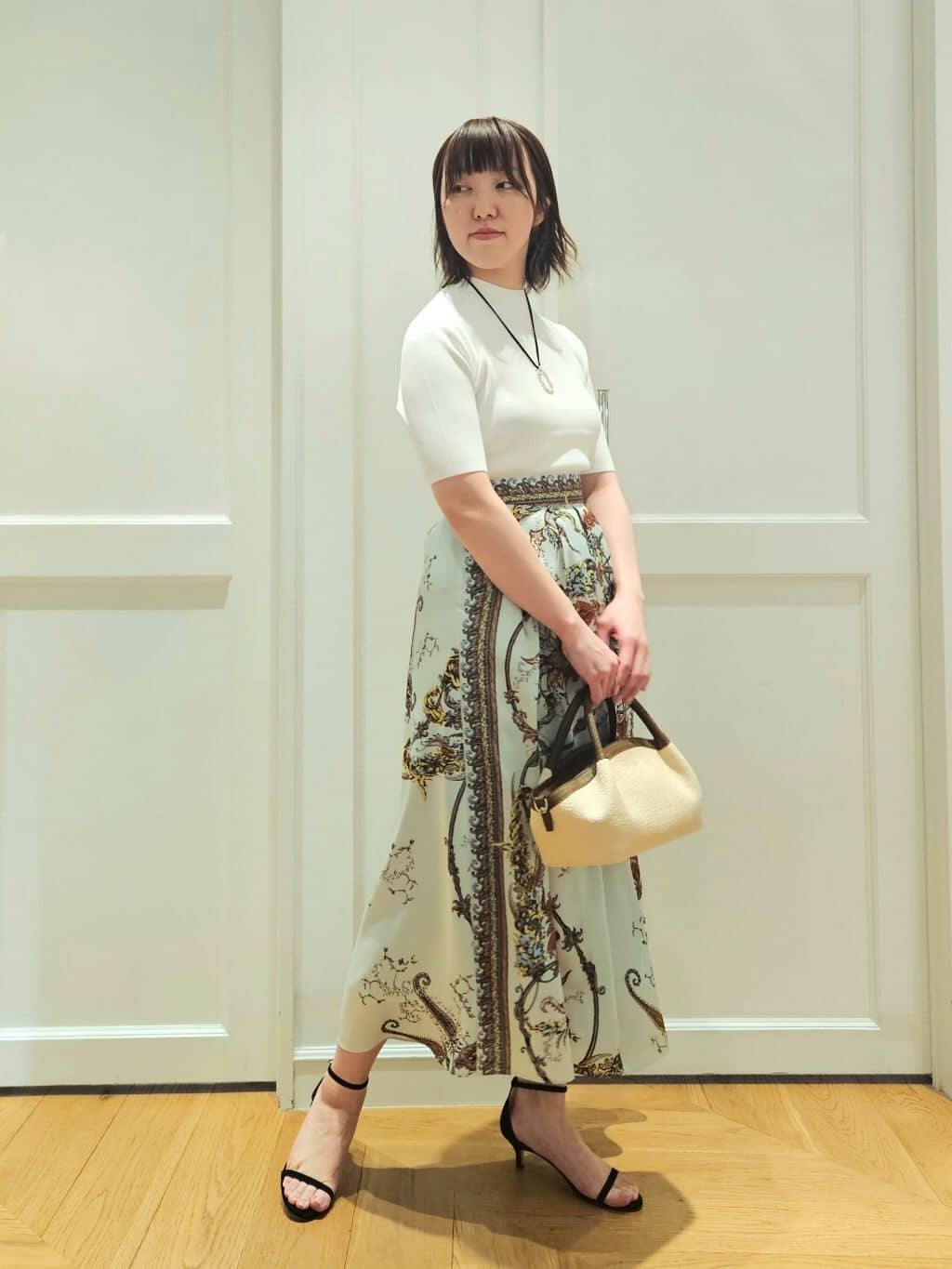 allurevilleの◇総針モックネック5分袖プルオーバーを使ったコーディネートを紹介します。｜Rakuten Fashion(楽天ファッション／旧楽天ブランドアベニュー)5389593