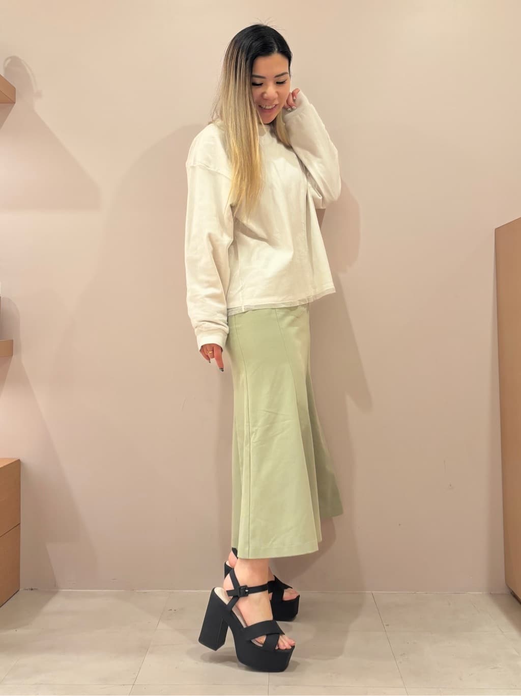ESPERANZAの【ラク盛り/サンダル】リピーター続出/脚長美脚 ラク盛り厚底サンダルを使ったコーディネートを紹介します。｜Rakuten Fashion(楽天ファッション／旧楽天ブランドアベニュー)5397291