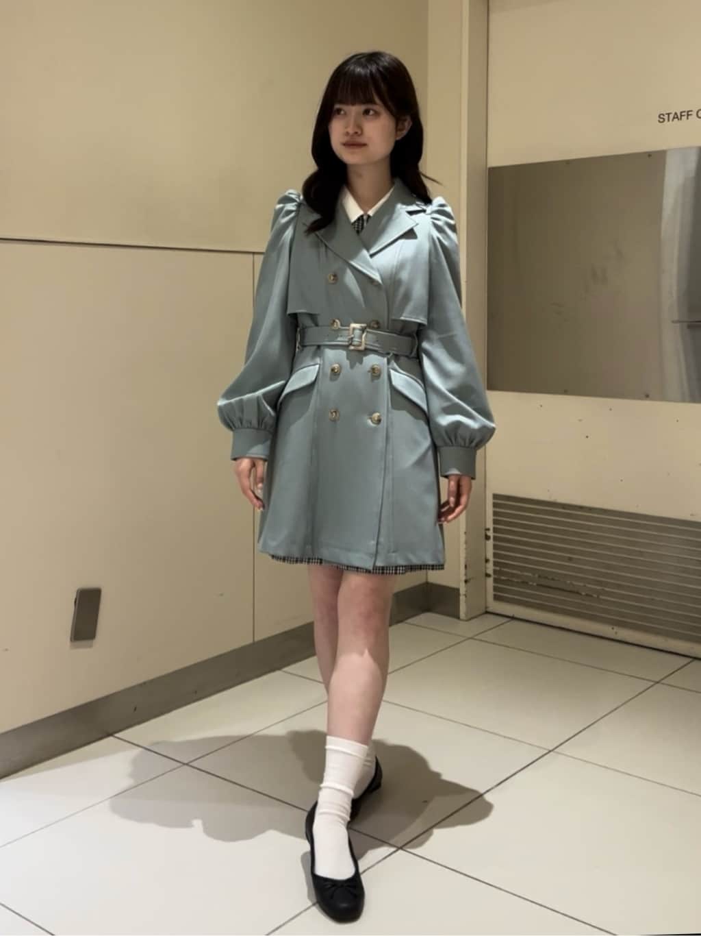 REDYAZELのチェックフロントジップフリルミニシャツワンピースを使ったコーディネートを紹介します。｜Rakuten Fashion(楽天ファッション／旧楽天ブランドアベニュー)5401206