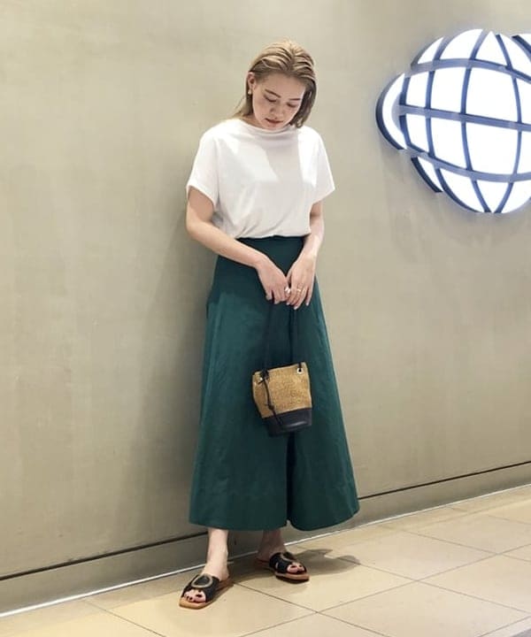 Demi-Luxe BEAMS | ATON / スビンコットン キャップスリーブ Tシャツ