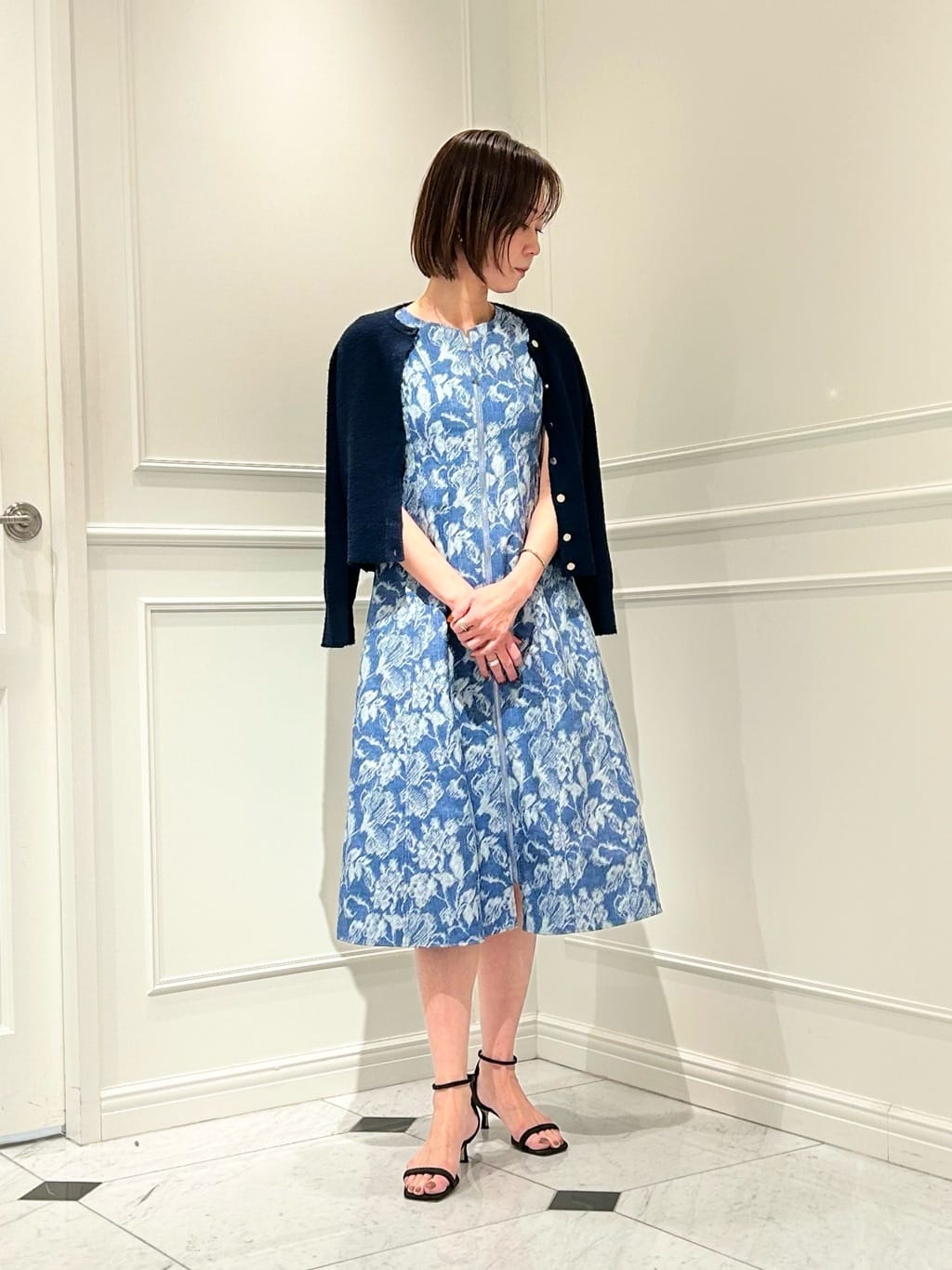 ANAYI | デニムフラワージャガードフレア ワンピース | Rakuten