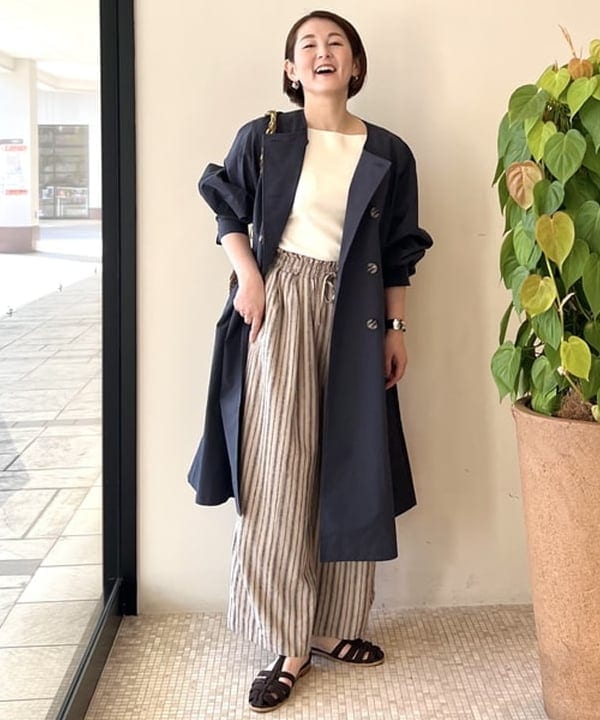 BEAMS HEARTのバックタック ノーカラー ロングコート(S~M) きれいめ 25SSを使ったコーディネートを紹介します。｜Rakuten Fashion(楽天ファッション／旧楽天ブランドアベニュー)5422136
